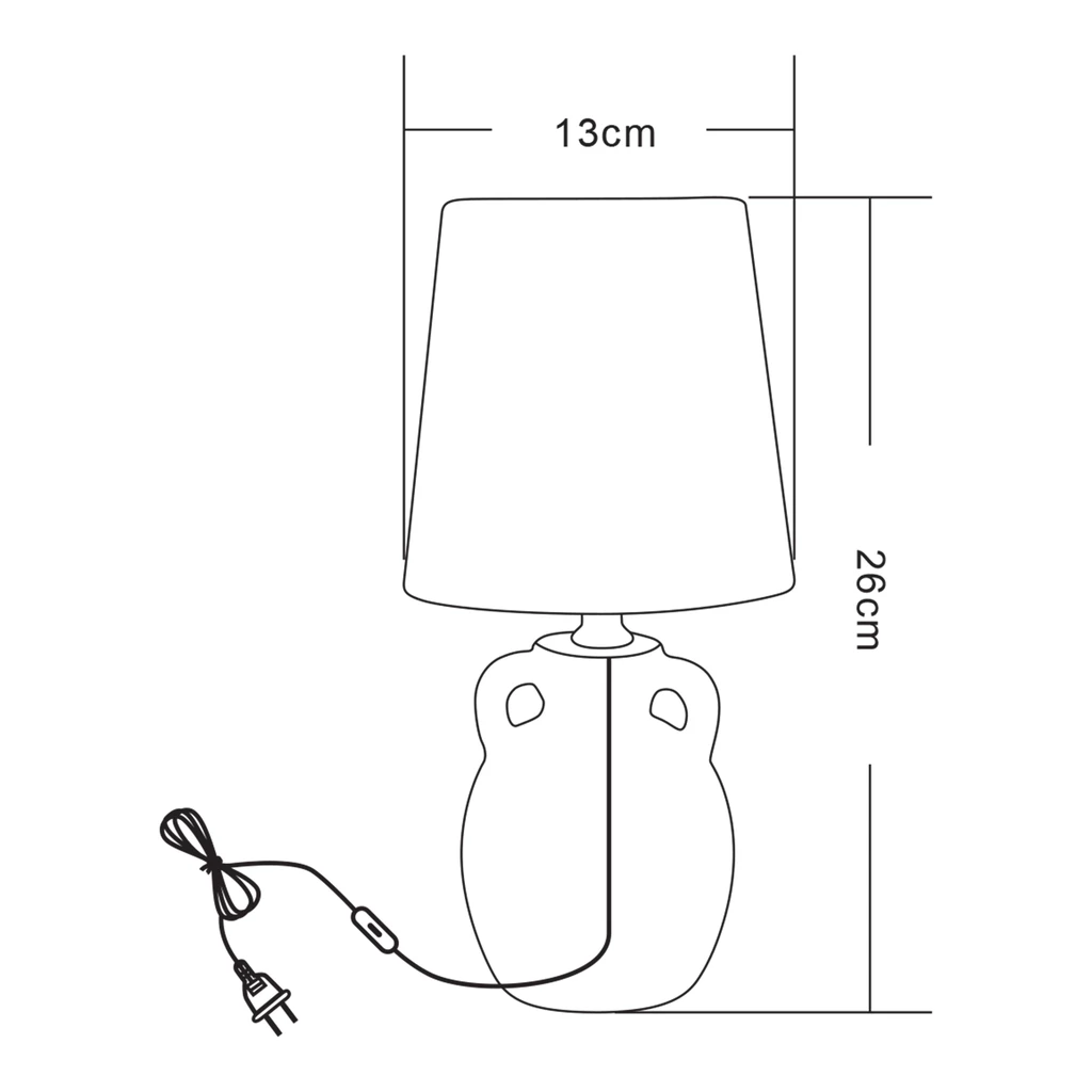 Ceramiczna lampa o kształcie amfory - wymiary.