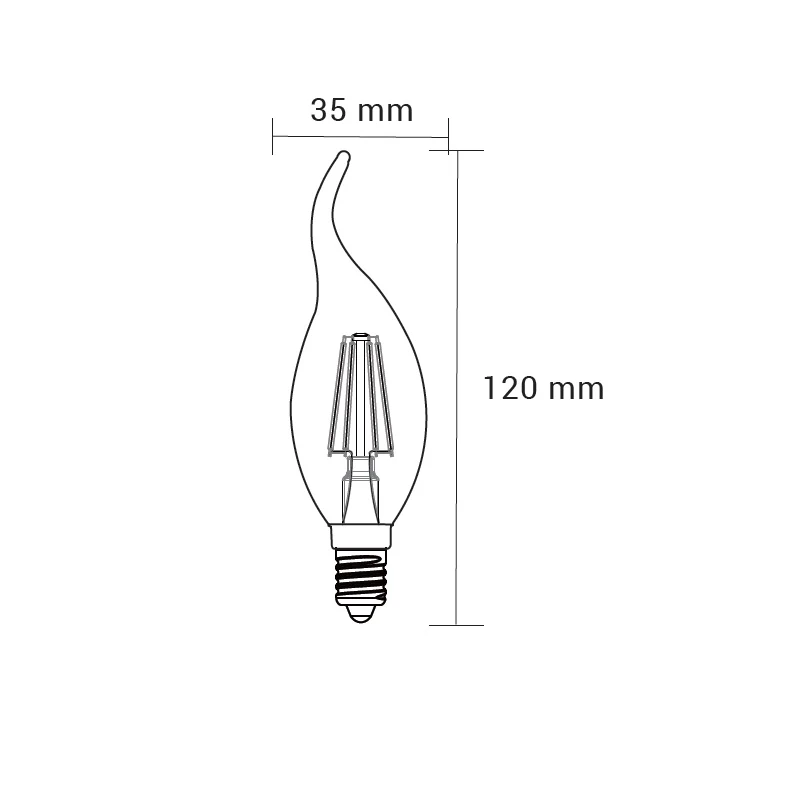 Żarówka LED E14 4W barwa ciepła ORO-E14-C35-FL-CLARO-FLAMI-4W