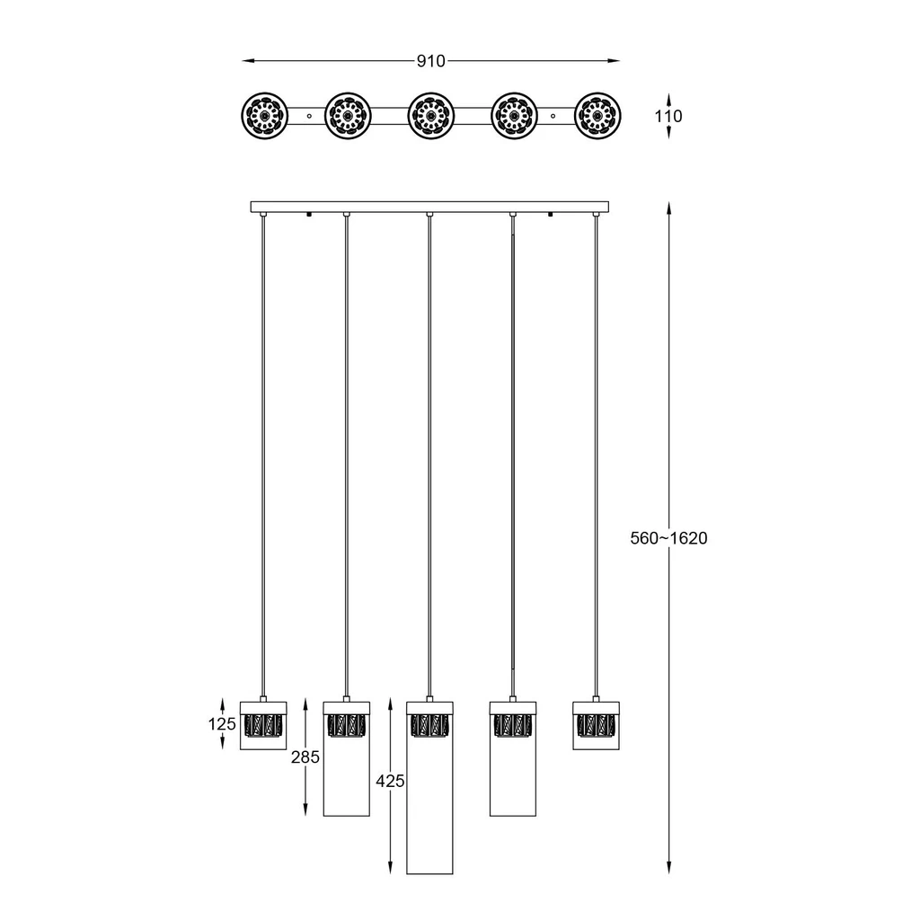 Lampa wisząca GEM P0389-05E-B5AC-PL03