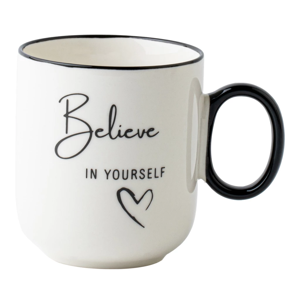 Kubek porcelanowy BELIEVE YOURSELF 320 ml