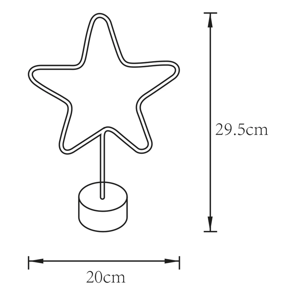 Lampa dekoracyjna LED STAR - wymiary.