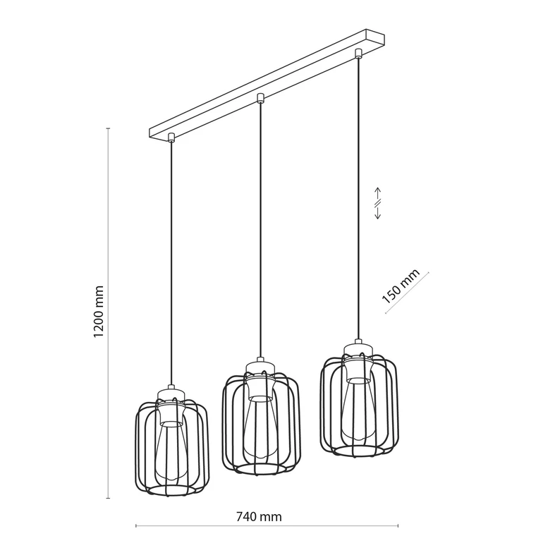 Lampa wisząca loftowa na listwie GALAXY NEW 3