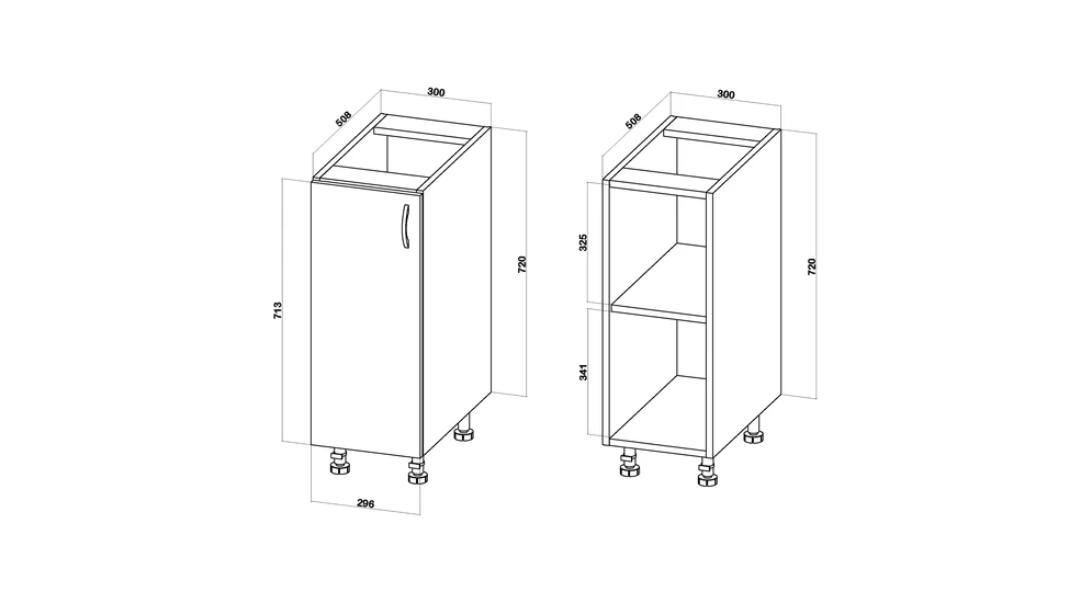 Szafka dolna BASIC PLUS BP/D30 dąb craft złoty