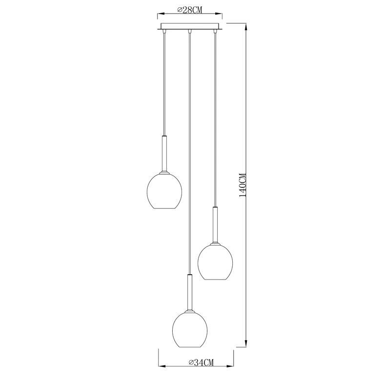 Lampa wisząca MONIC MD1629-3B