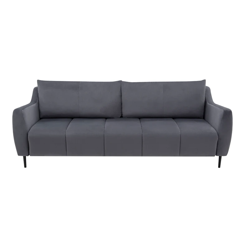 Sofa rozkładana ciemnoszara 3-osobowa ETNA