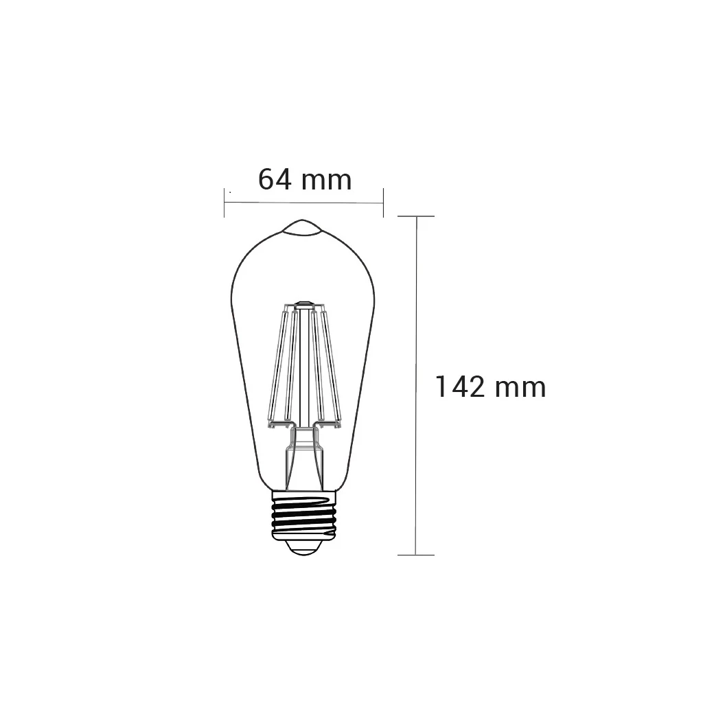 Żarówka ozdobna retro LED E27 4W barwa ciepła ORO-E27-ST64-FL-AMBER-4W