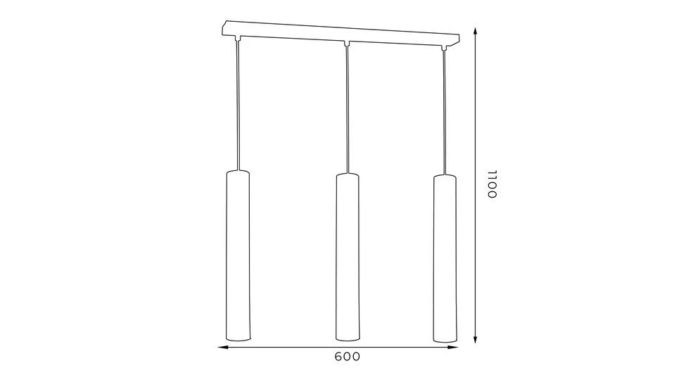 Lampa wisząca loftowa tuba czarno-złota RENO III