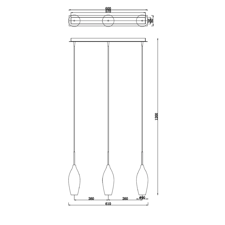 Lampa wisząca CHAMPAGNE 3