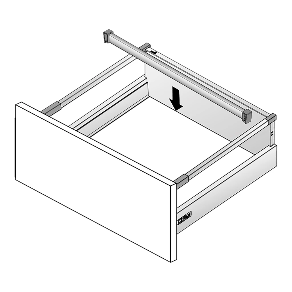 Reling poprzeczny INSIDE do szuflady wysokiej 80