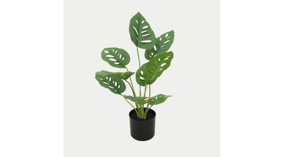 Sztuczny kwiat w doniczce MONSTERA 48 cm wykonany z tworzywa sztucznego. 