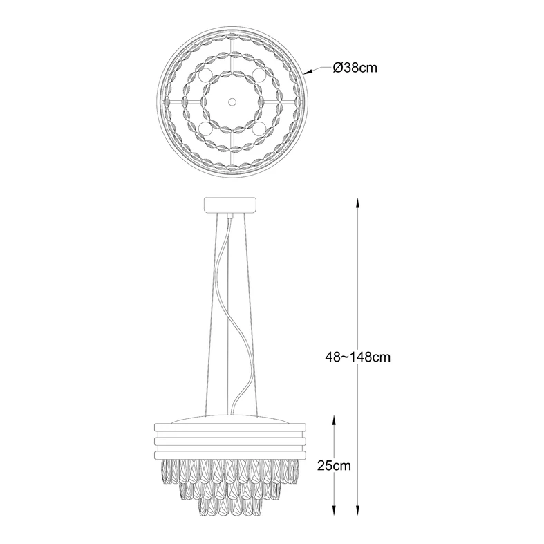 Lampa wisząca NAICA P0525-04A-P7D7