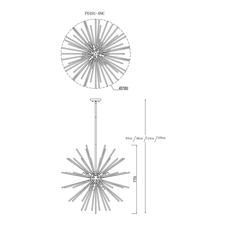 Lampa wisząca URCHIN P0491-09C-F7DY