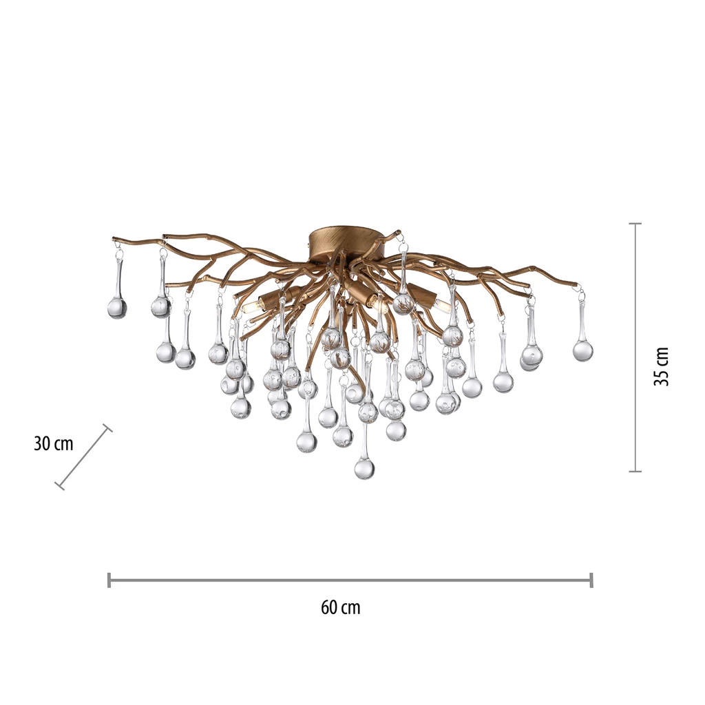 Lampa sufitowa miedziana ICICLE 30x60 cm