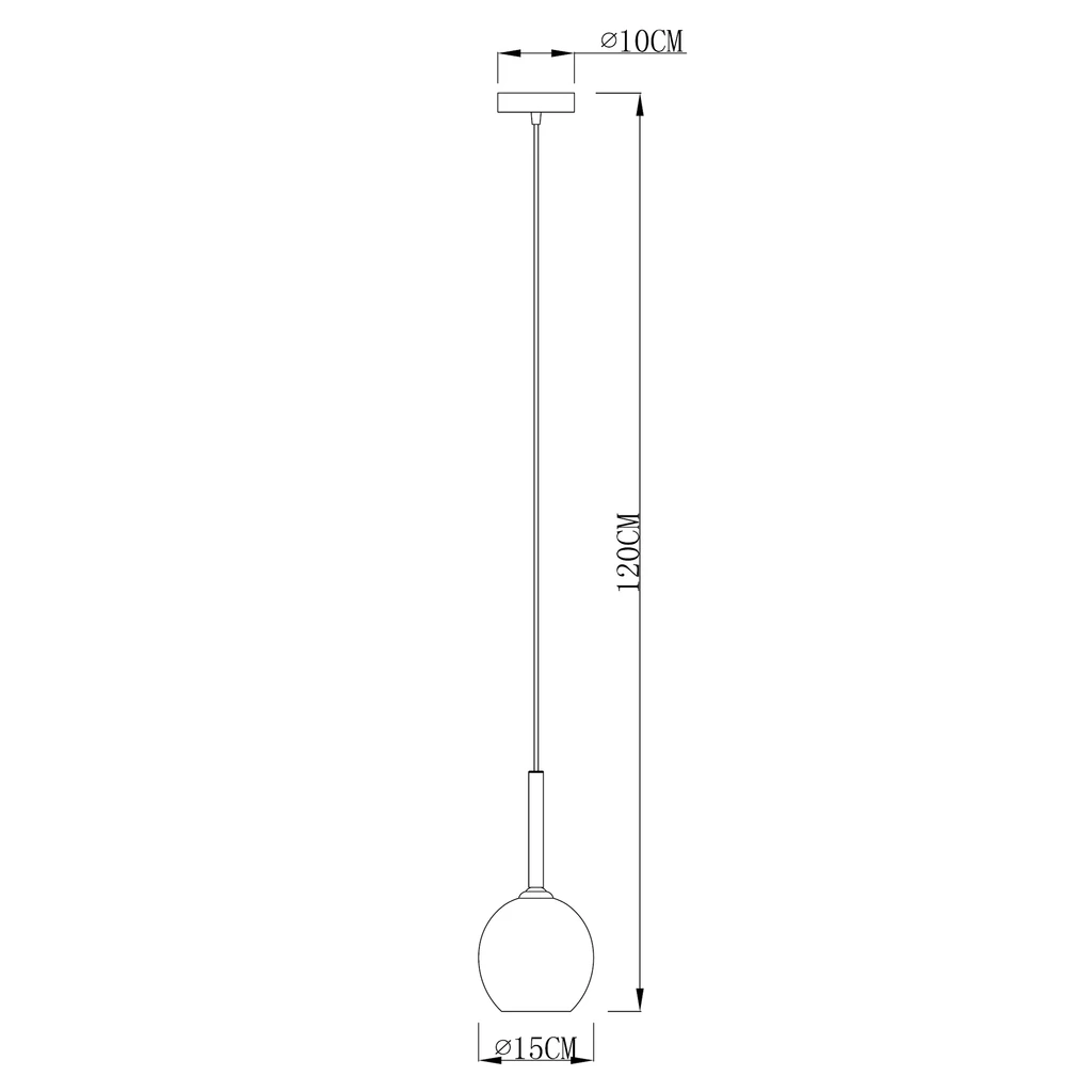 Lampa wisząca 1 szklany klosz miedź MONIC