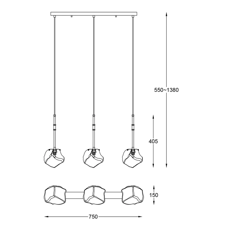 Lampa wisząca ROCK P0488-03K-SEAC