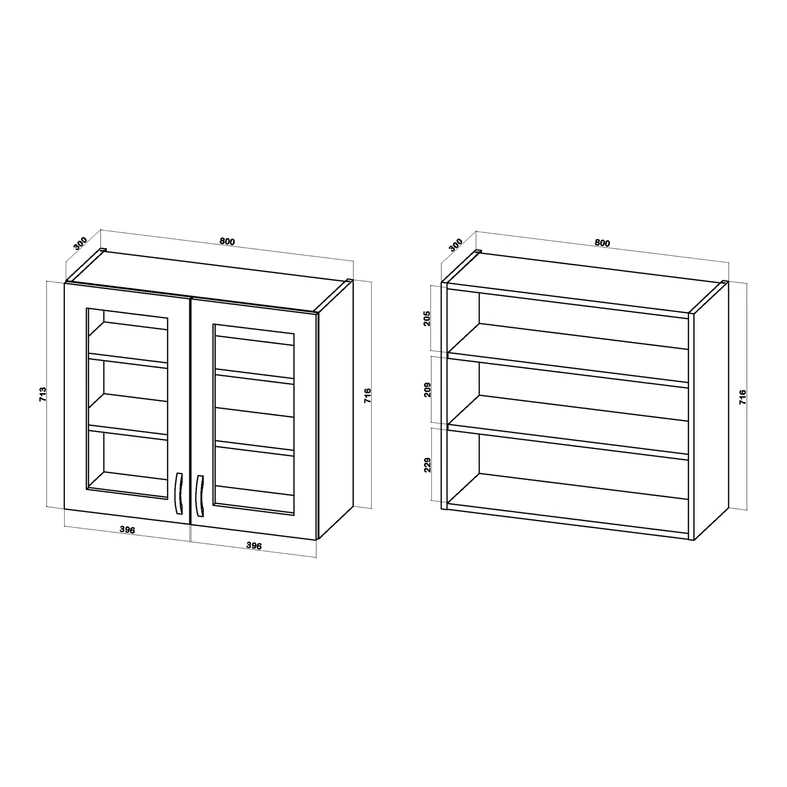 Witryna BASIC PLUS BP/G80W dąb craft złoty