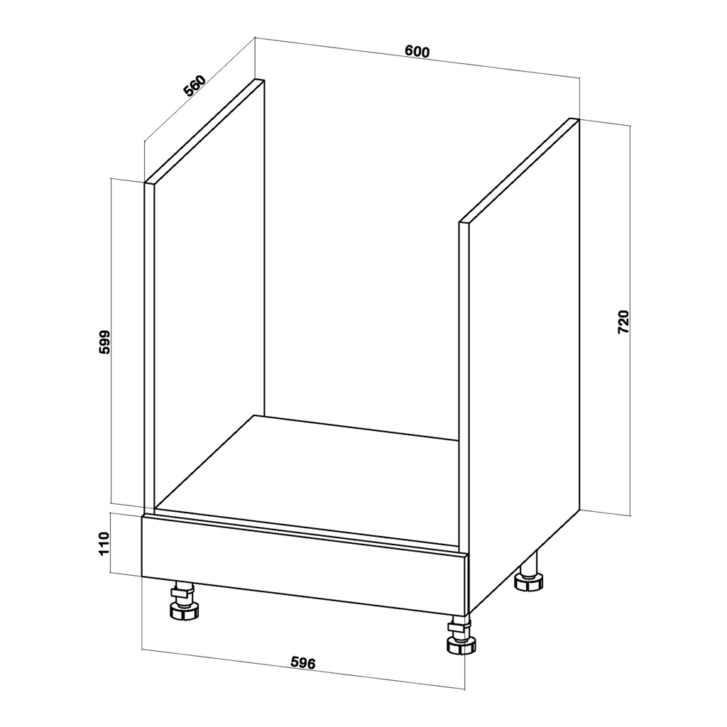 Szafka dolna pod piekarnik BASIC PLUS BP/D60P dąb craft złoty