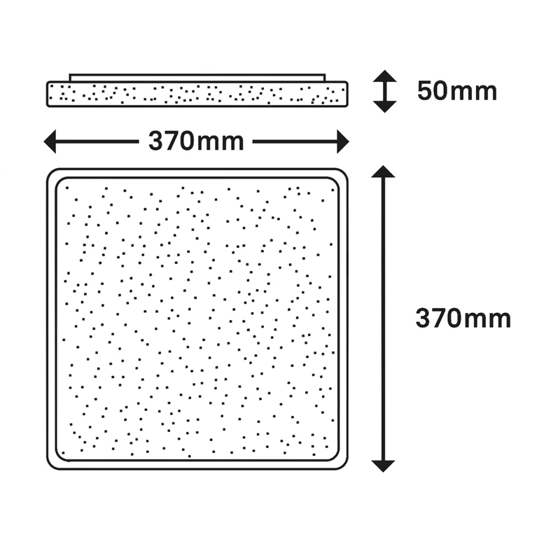 Plafon glamour kwadratowy LINO LED 37 cm