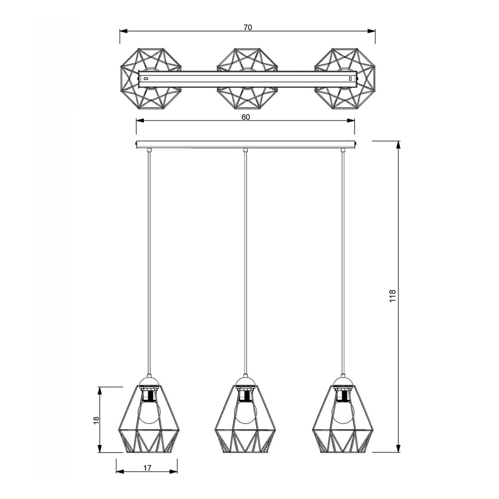 Lampa wisząca BERGEN III 605