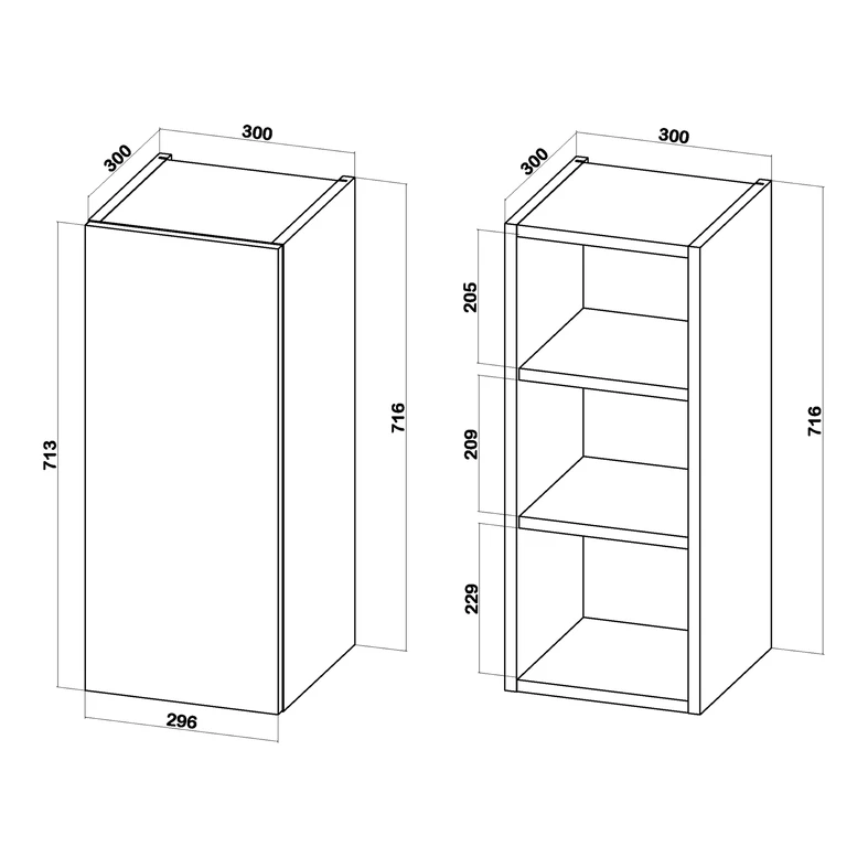 Szafka górna BASIC PLUS BP/G30 dąb craft złoty