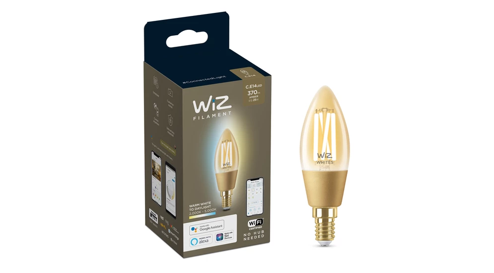 Żarówka ozdobna LED E14 4,9W świecowa WI-FI C35 AMBER WiZ