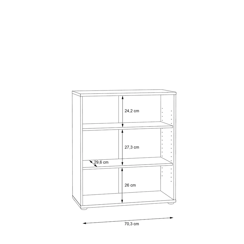 Regał niskiTEMPRA 2 z 3 wnękami loft