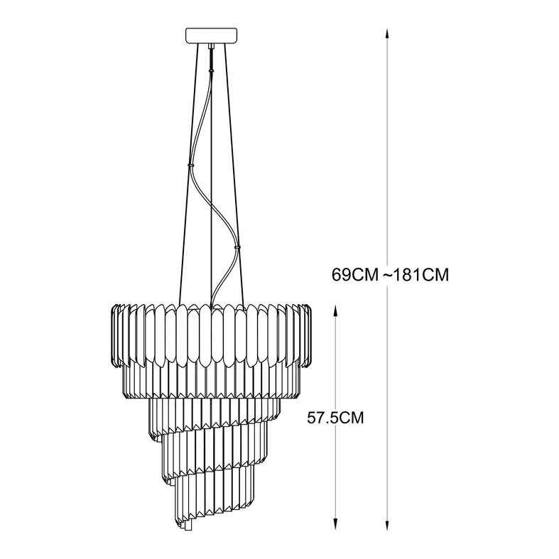 Lampa wisząca glamour chrom GLADIUS