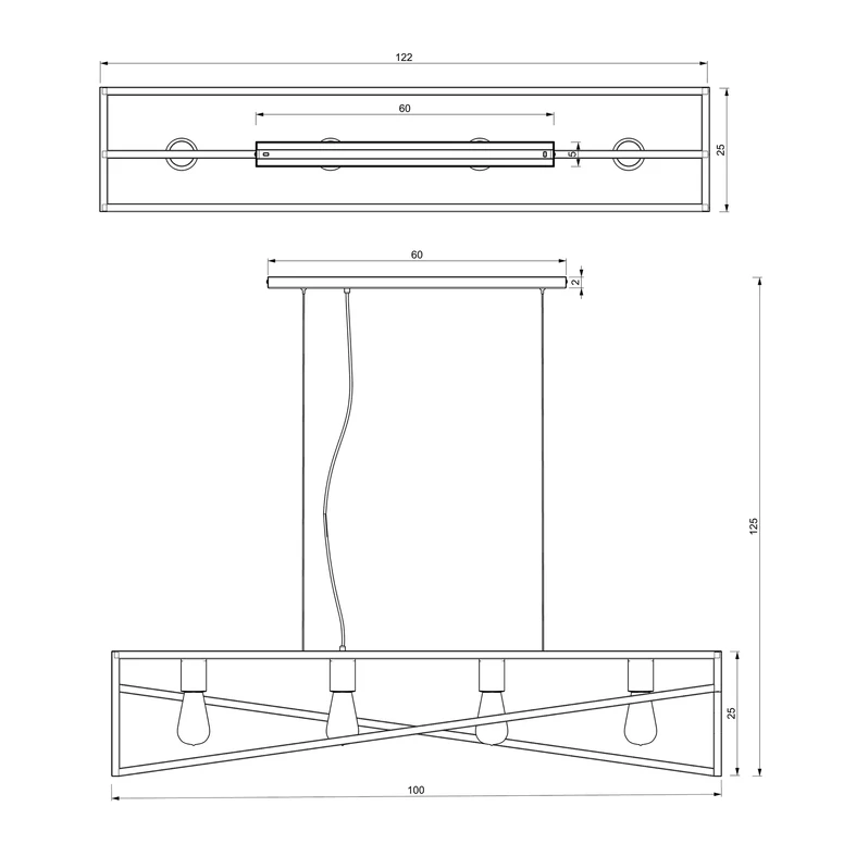 Lampa wisząca loftowa czarno-złota GOTE IV