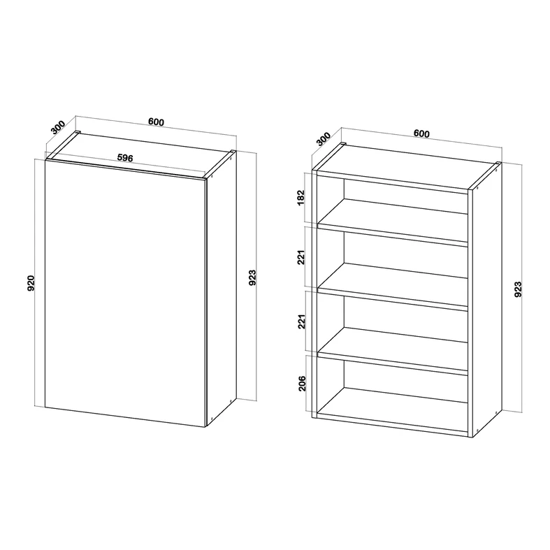 Szafka górna wysoka BASIC PLUS BP/G60-92 dąb craft złoty