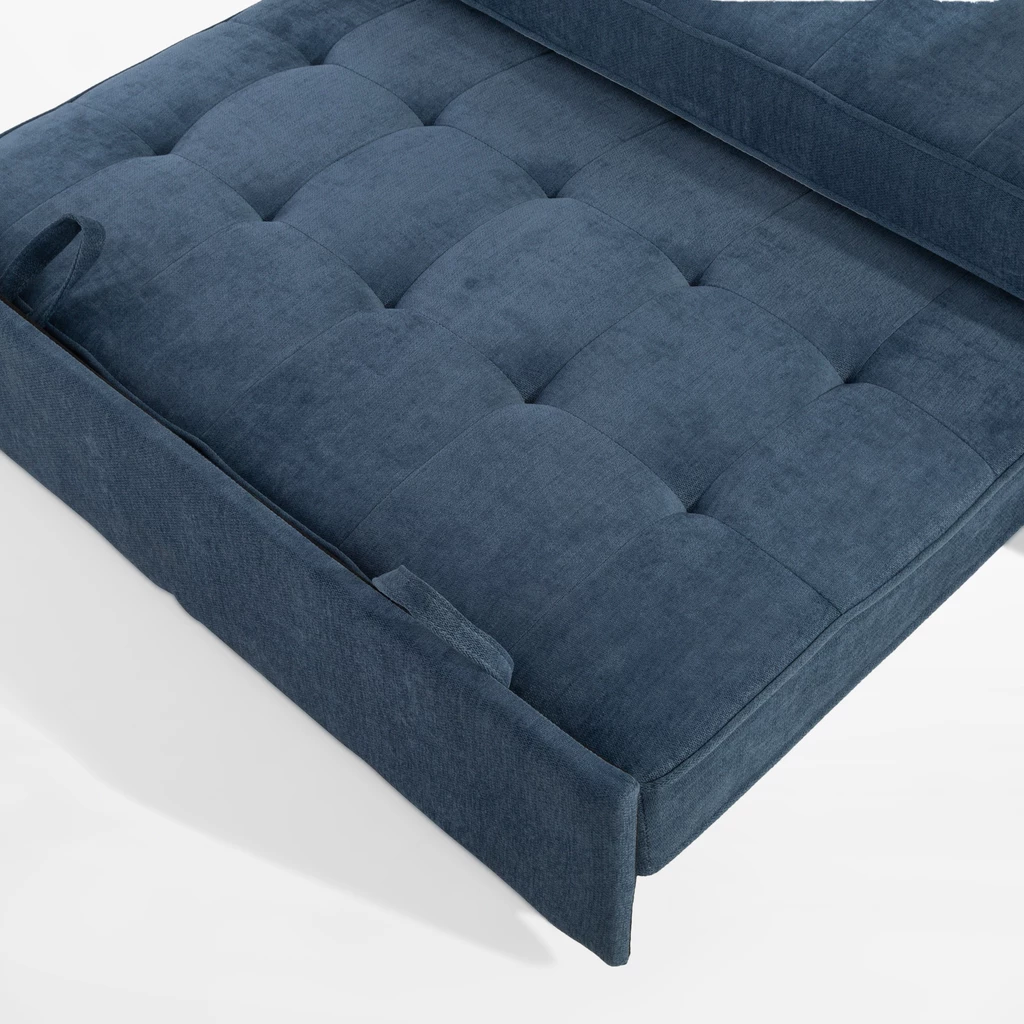 Sofa 133 cm niebieska SYLWERO