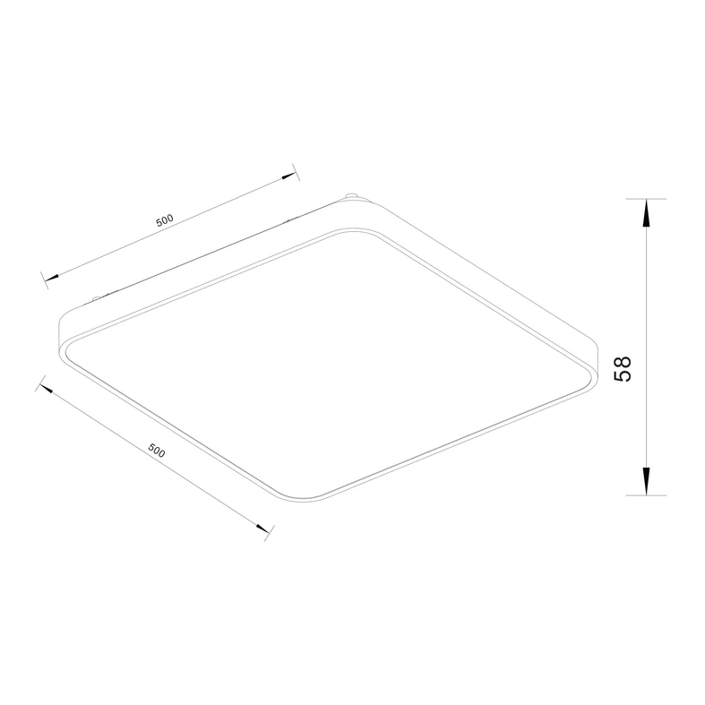 Plafon LED kwadratowy srebrny SIERRA 50 cm