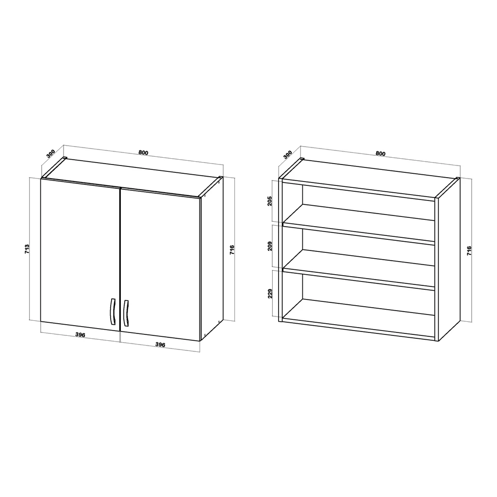 Szafka górna BASIC PLUS BP/G80 dąb craft złoty