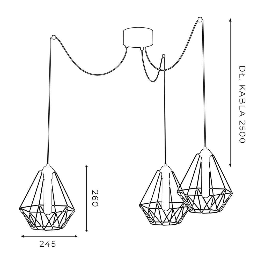 Lampa wisząca loftowa czarna SPINDEL BASKET III