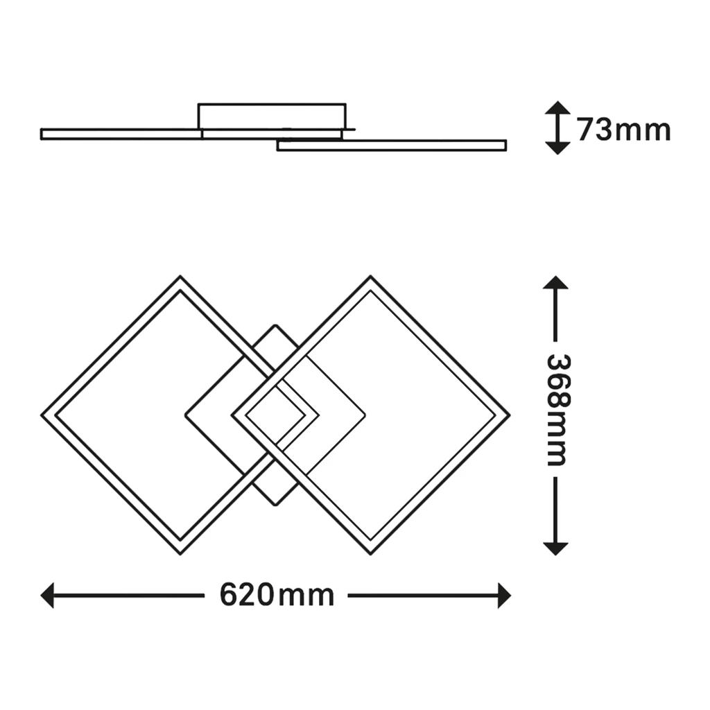 Lampa sufitowa obrotowa czarna FRAME LED 62 cm