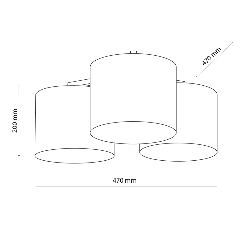 Lampa sufitowa 3 abażury żóło-pomarańczowa METIS