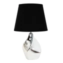 Lampa stołowa ceramiczna czarno-srebrna 31 cm