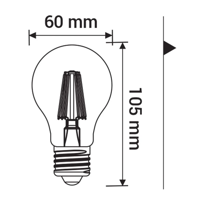 Żarówka LED E27 7W barwa ciepła ORO-E27-FL-CLARO-7W-WW