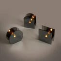 Dekoracja LED przydymione szkło KOMINEK 9x5x11 cm