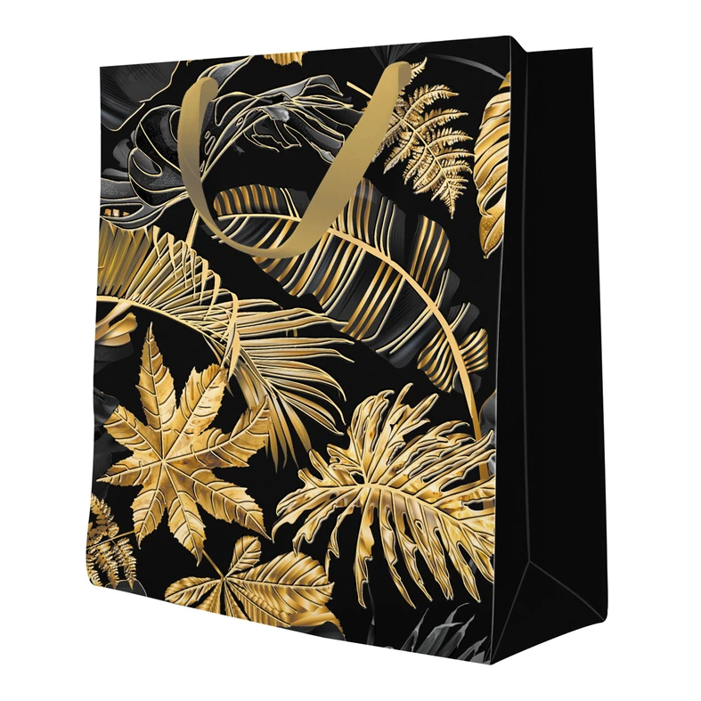 Torba prezentowa PREMIUM GOLD LEAVES MEDIUM 20x26 cm