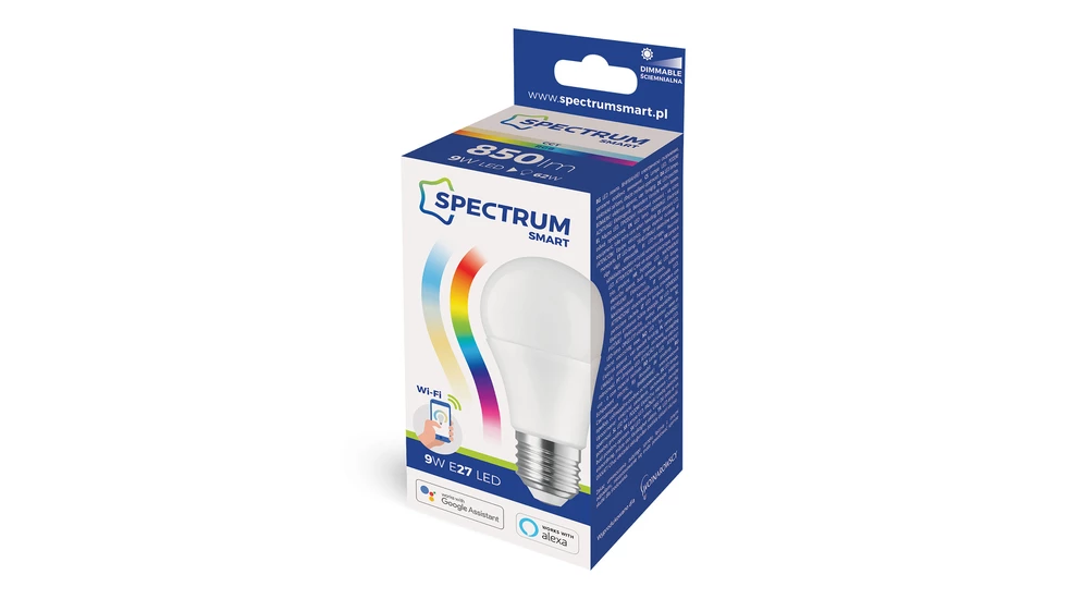 Żarówka LED E27 9W WI-FI RGBW GLS SPECTRUM SMART