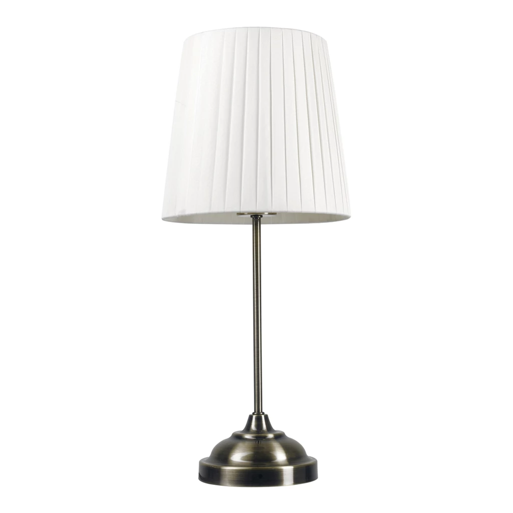 Lampa stołowa retro abażur biały PTL01BW