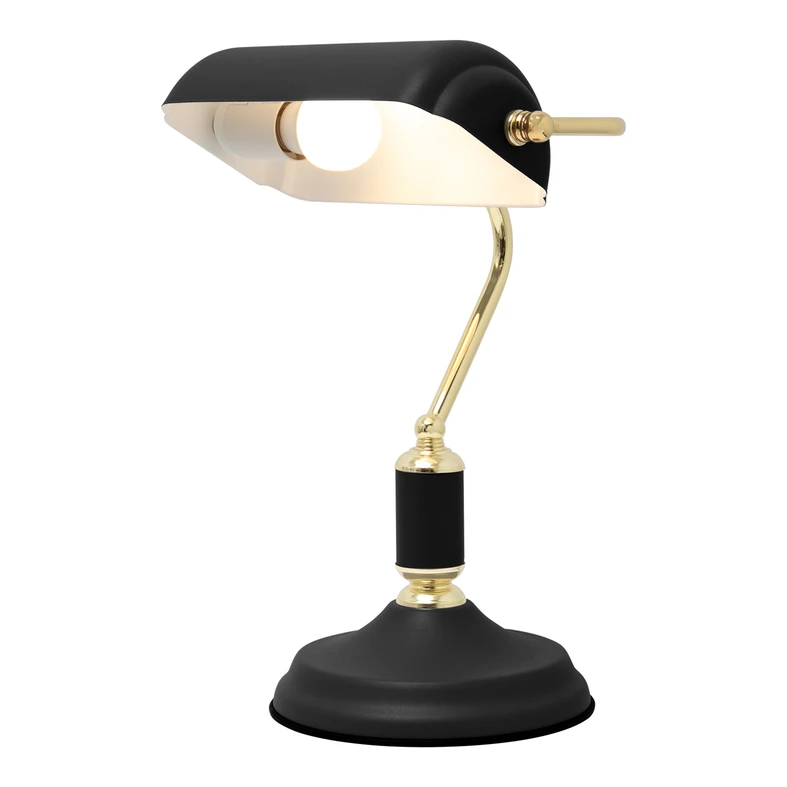 Lampa biurkowa retro czarno-złota ROMA