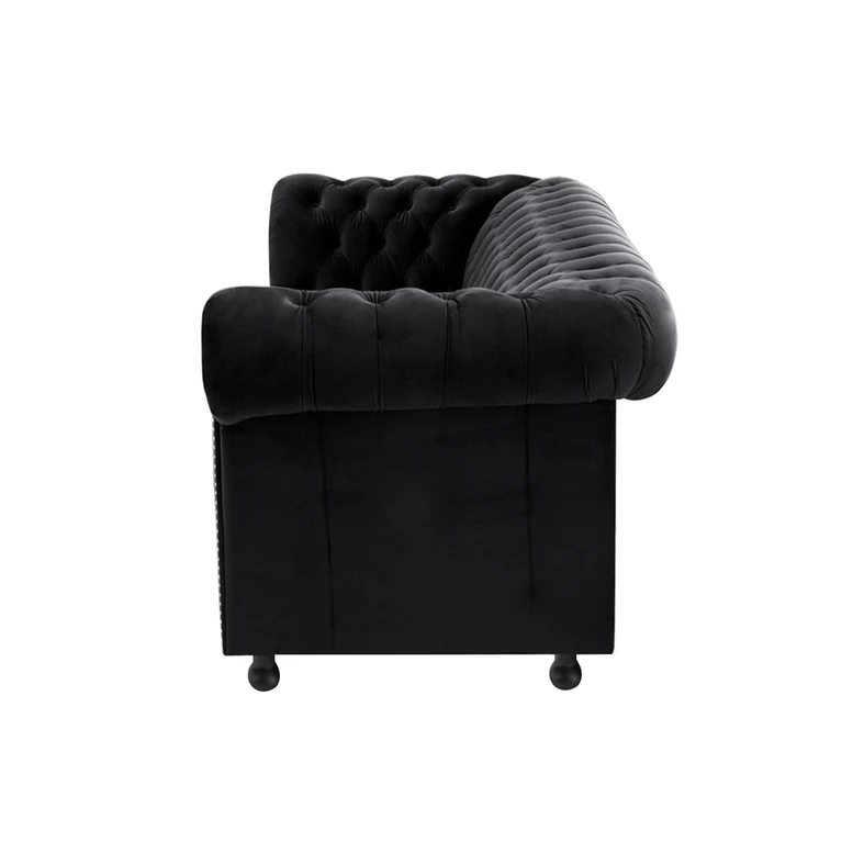 Sofa 4-osobowa glamour czarna CHESTER