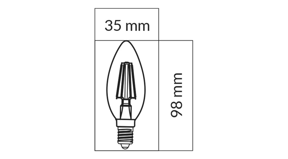 Żarówka LED E14 6W ORO-E14-C35-FL-CLARO-6W-WW barwa ciepła