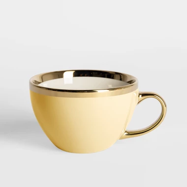 Filiżanka porcelanowa waniliowa Jumbo AURORA GOLD 400 ml