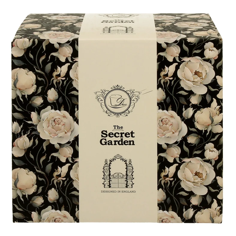 Kubek baryłka z zaparzaczem ENGLISH ROSES BLACK 430 ml, ozdobne opakowanie. 