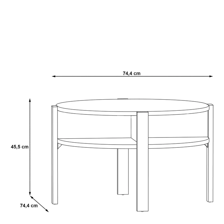 Stolik kawowy okrągły TOBAGO DĄB SONOMA