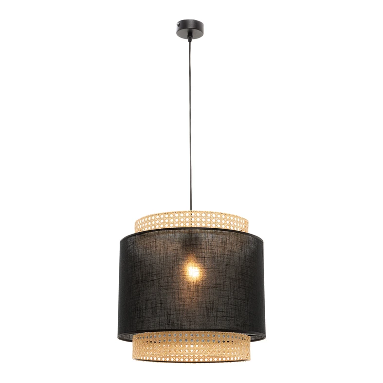 Lampa wisząca rattanowa czarna BOHO 38 cm