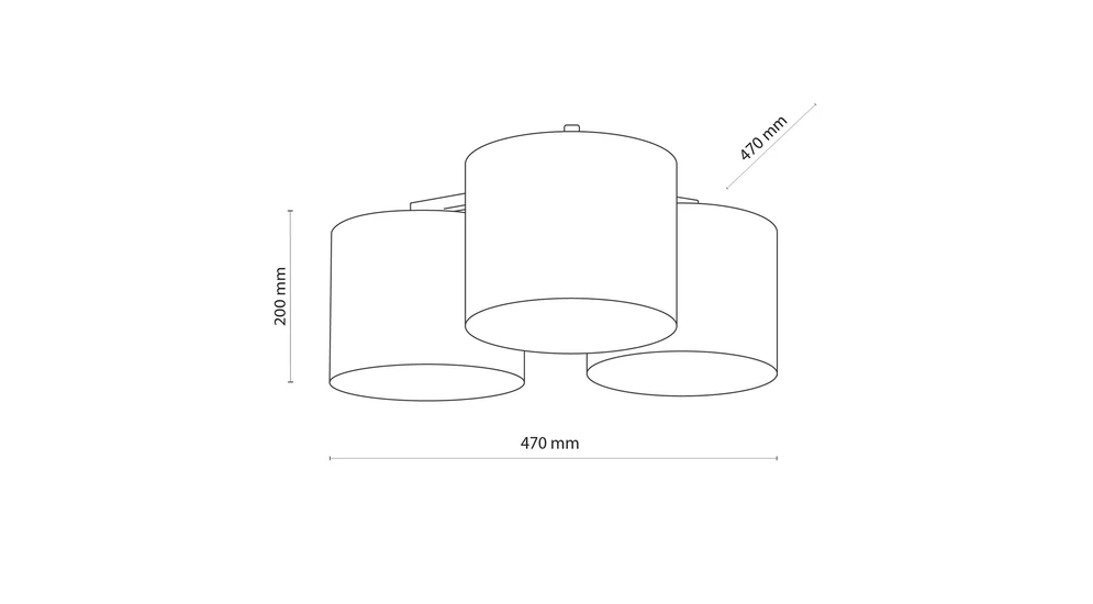 Lampa sufitowa 3 abażury żóło-pomarańczowa METIS