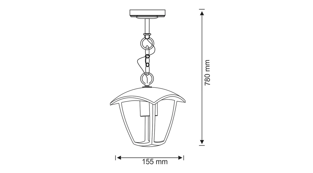 Lampa zewnętrzna wisząca czarna IGMA